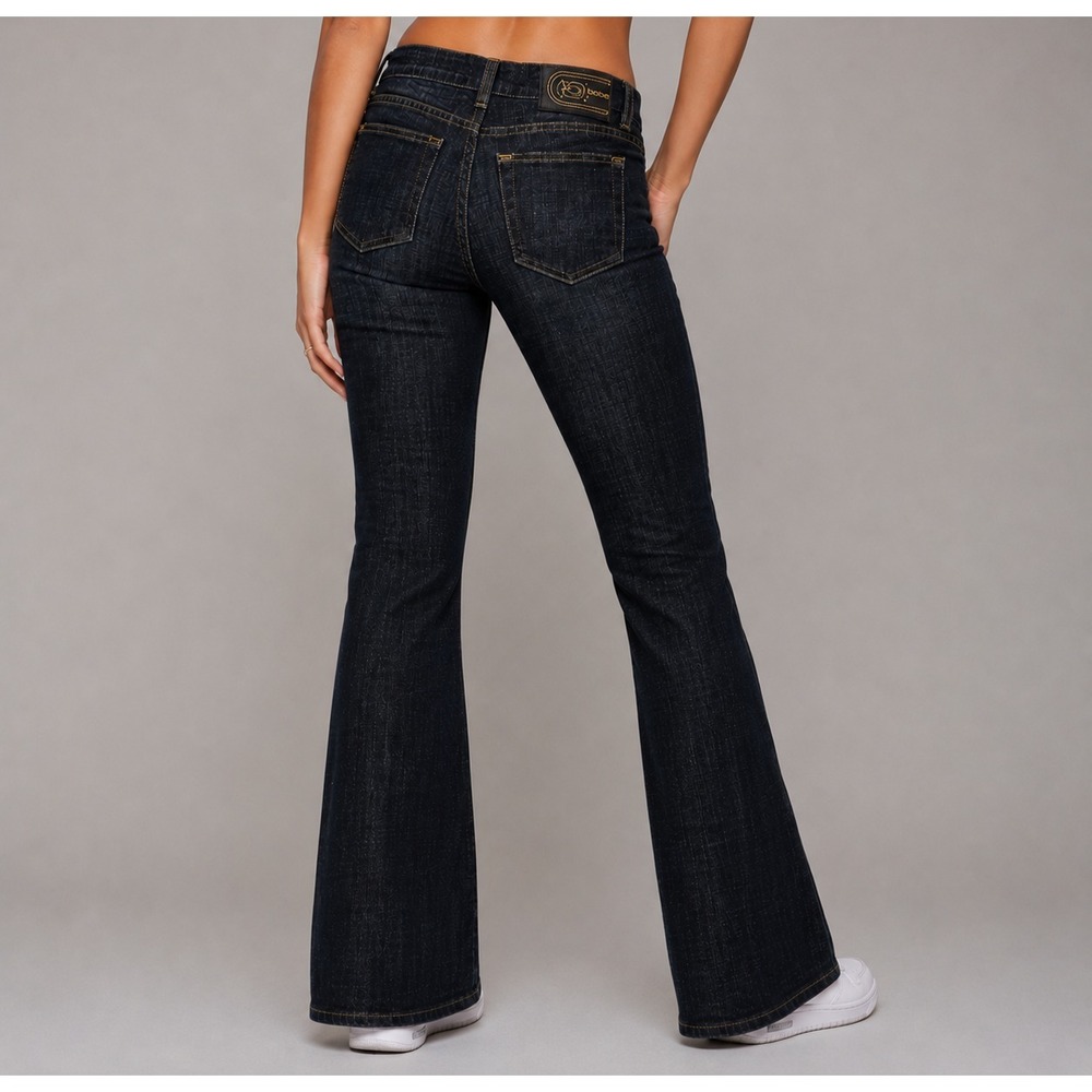 Bebe Jeans Women Dark Wash Bootcut Flare Stretch Denim‎ Made USA Y2K